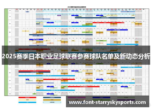 2025赛季日本职业足球联赛参赛球队名单及新动态分析
